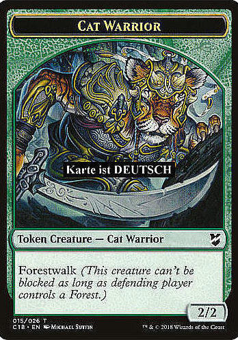 Katze Krieger (G 2/2) // Wurm (BG 1/1) (Cat Warrior//Worm)